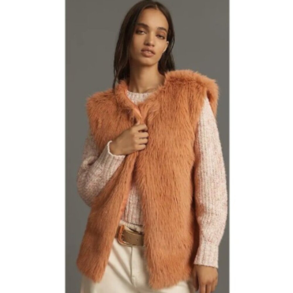Brand New Anthropologie Faux-Fur Midi Vest